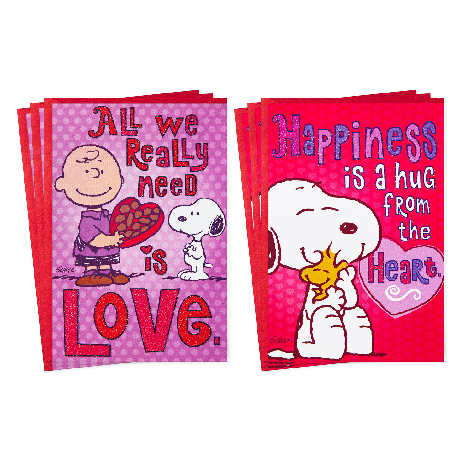 Peanuts® Happiness and Heart Valentine's Day Cards, Pack of 8