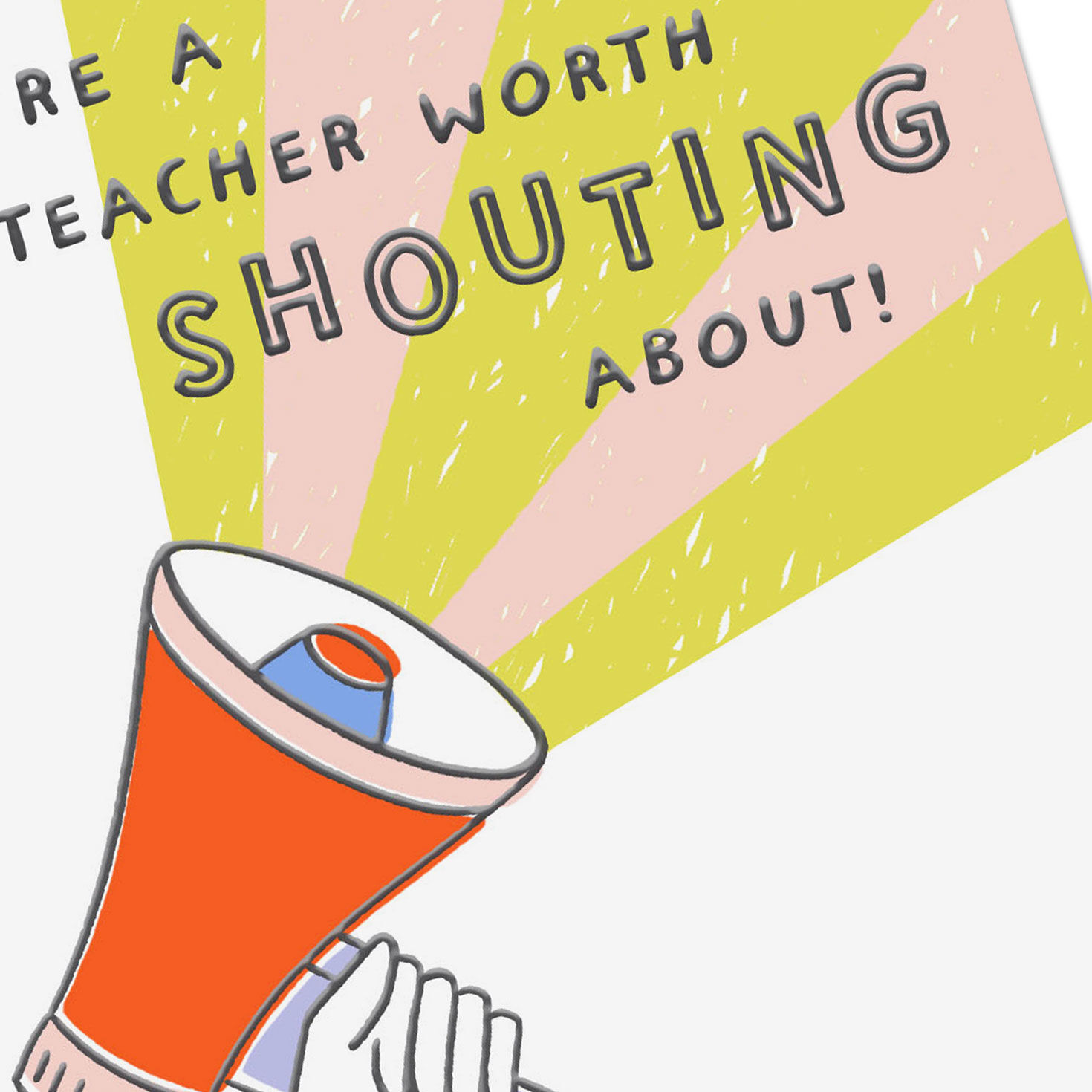 Megaphone Teacher Appreciation Card for Teacher Card Front Detail image number 4