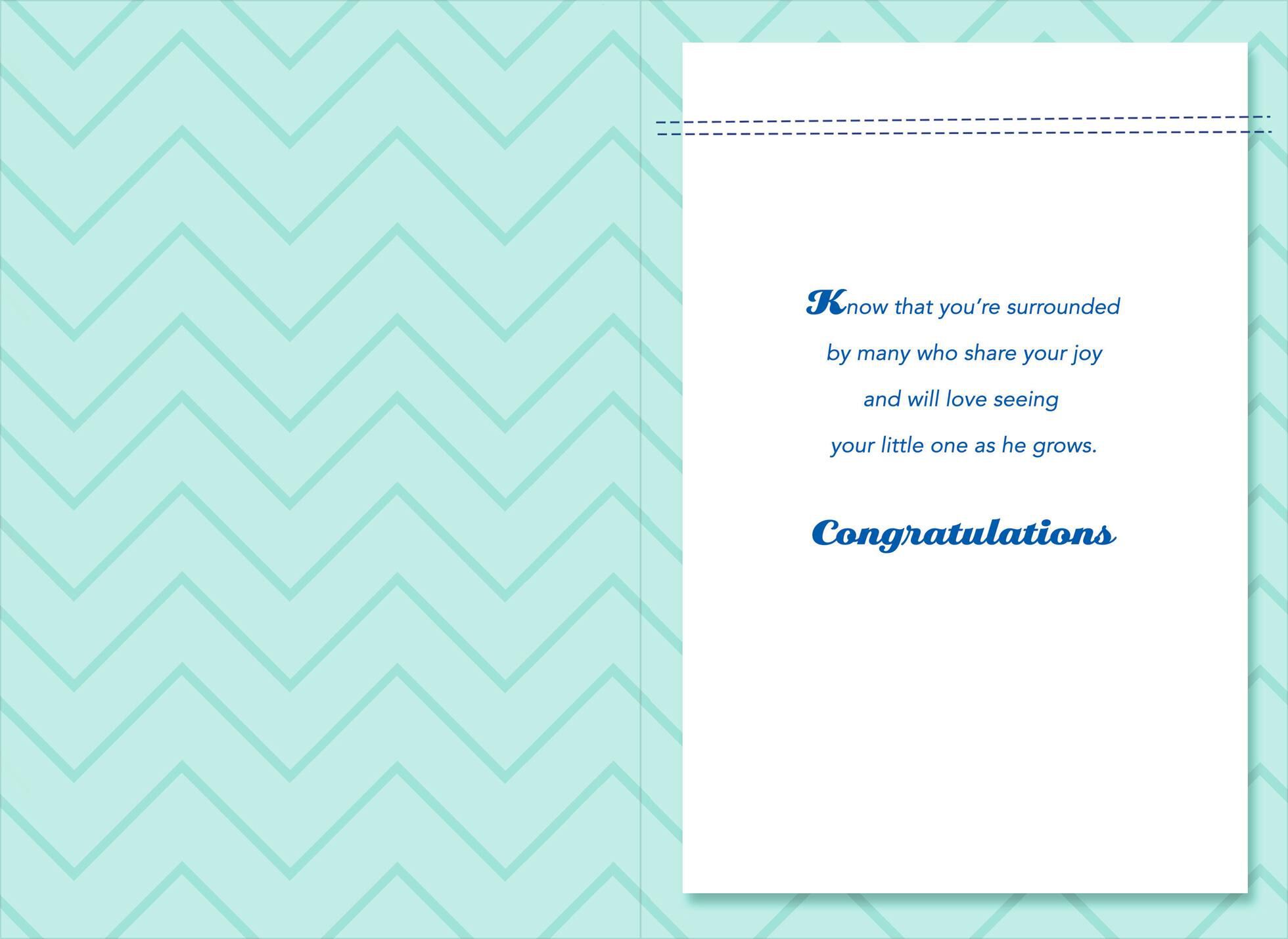 Blue Chevron New Baby Boy Card