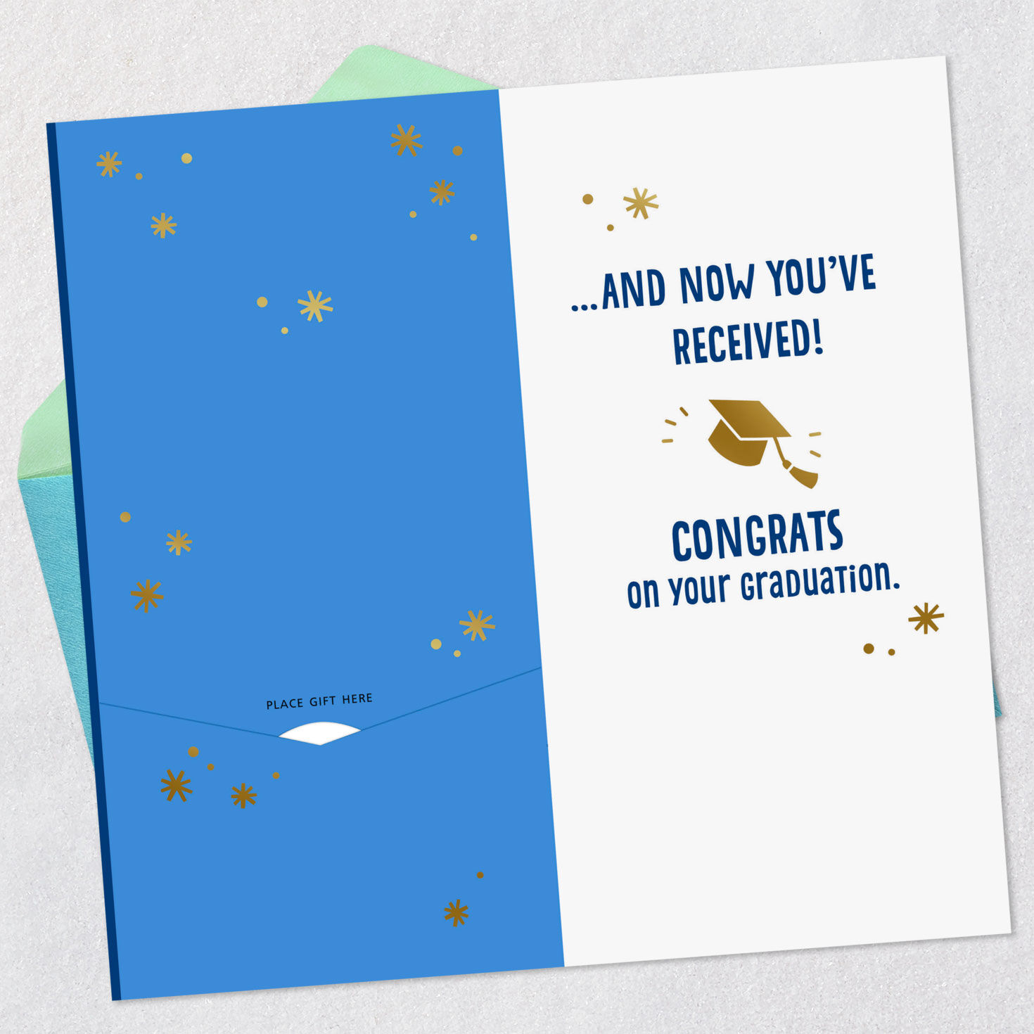 Black Hand with Diploma Graduation Money Holder Card Open card with envelope image number 4