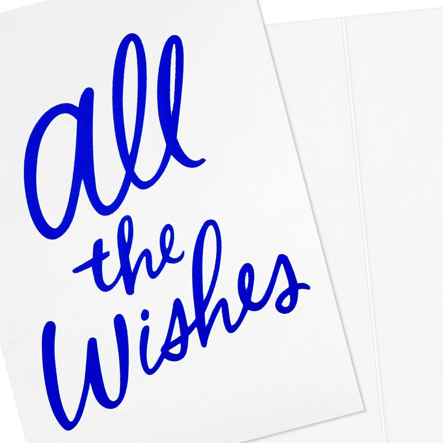 Blue Foil Script on White Blank Note Cards Pack  image number 3