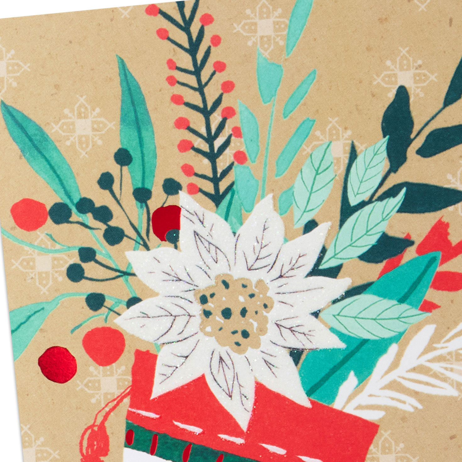 Floral Stocking Boxed Christmas Cards Cover Detail image number 5