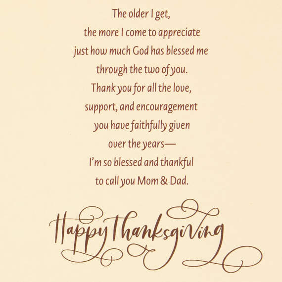 So Blessed Religious Thanksgiving Card for Mom and Dad, , large image number 2