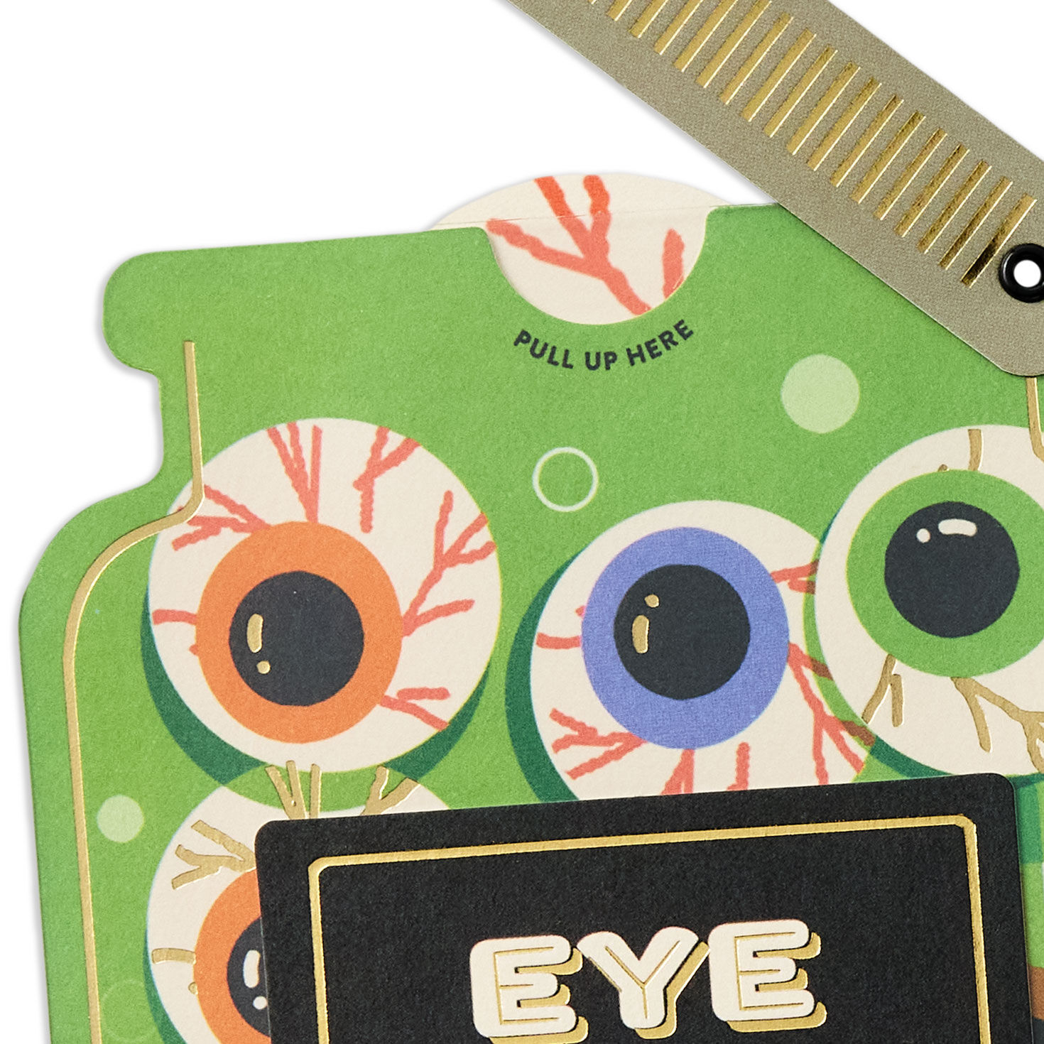 Eyes in Jar "Eye Love You" Halloween Card Card Front Detail image number 4