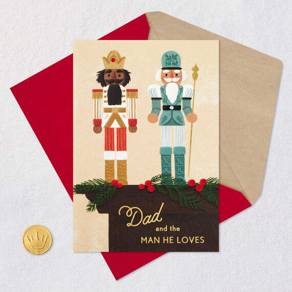 Peace, Love and Joy Christmas Card for Dad and His Partner, , large image number 5