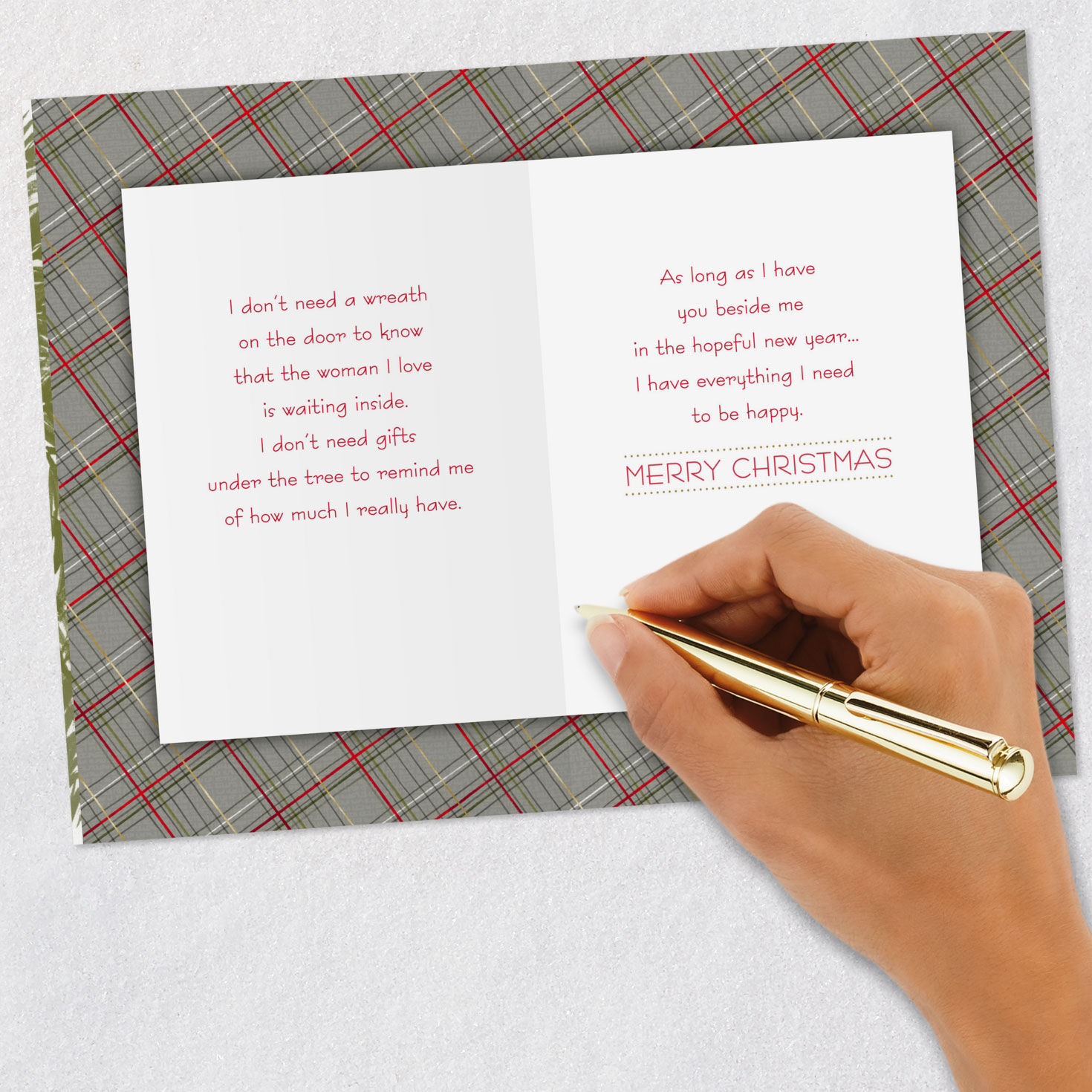 Holiday Wreath Wife Christmas Card Signing card image number 7