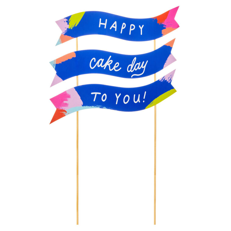 Cake Day Banner Birthday Cake Topper