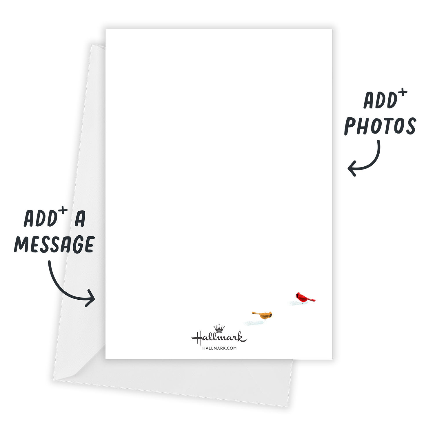 Snowman With Lights Personalized Christmas Photo Card Open Card with Envelope indicating personalization image number 3