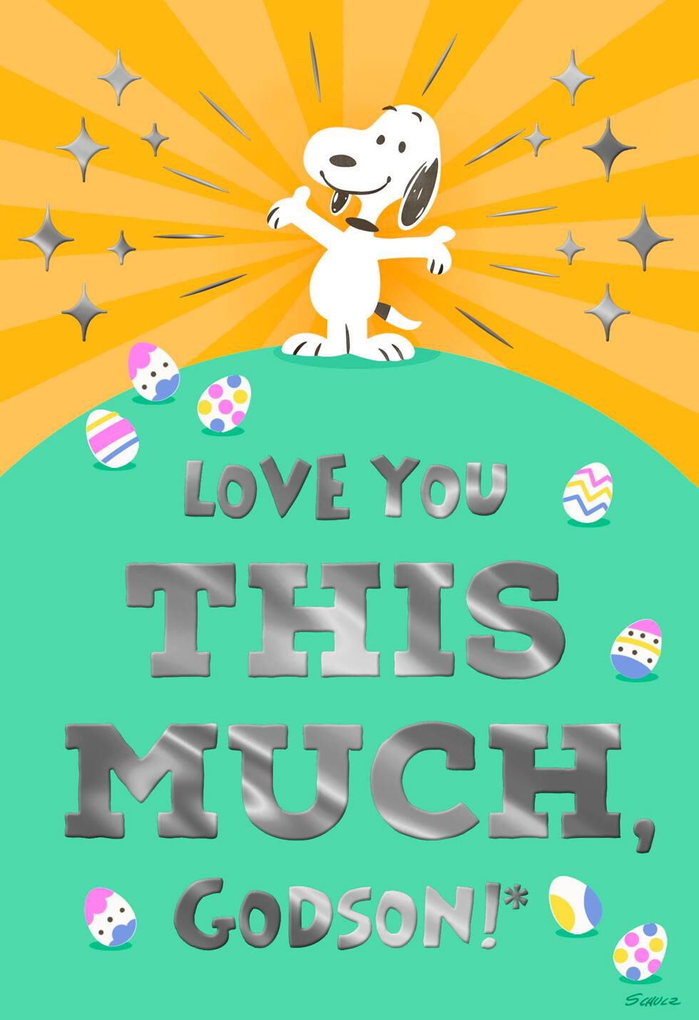 Peanuts® Snoopy Love You This Much, Godson Easter Card