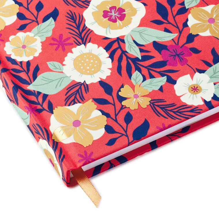 Coral With Floral Hardback Notebook, , large image number 2