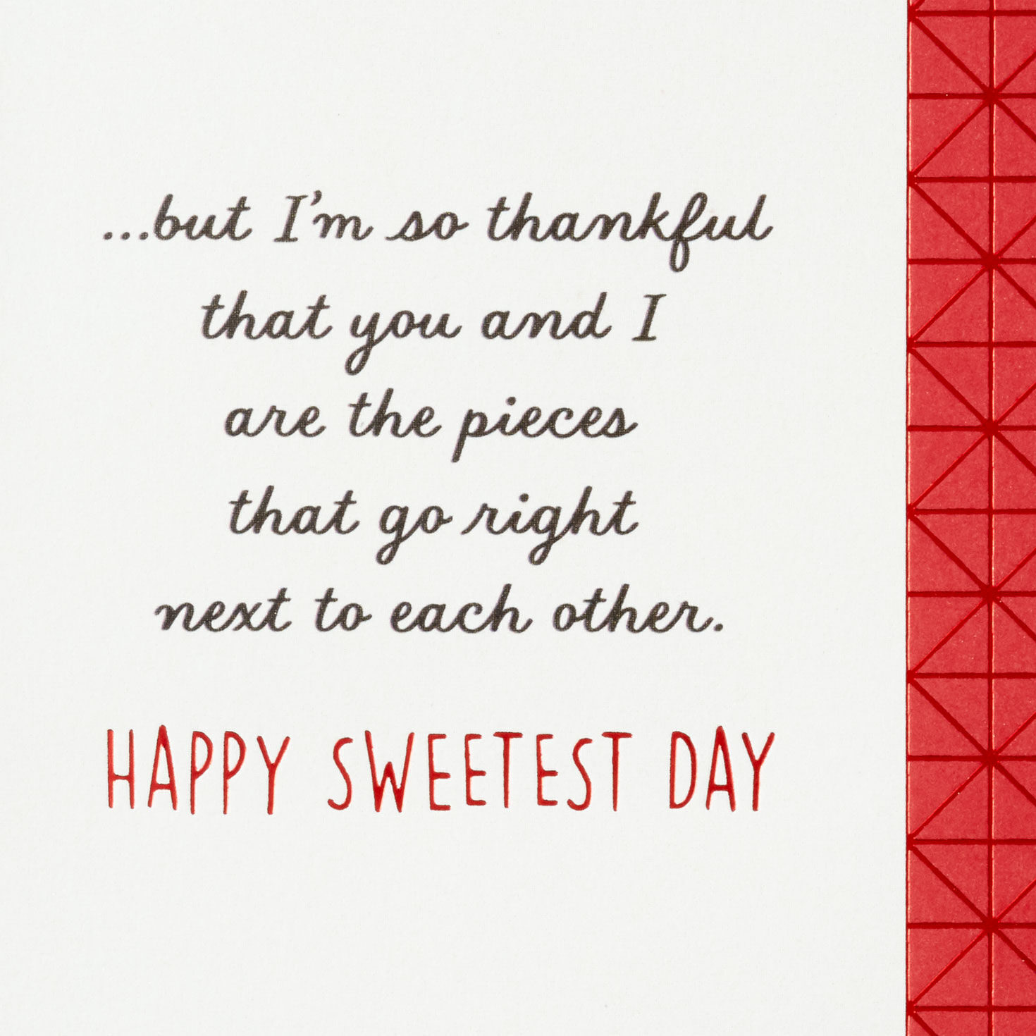 Hearts and Puzzle Pieces Husband Sweetest Day Card Sentiment image number 2