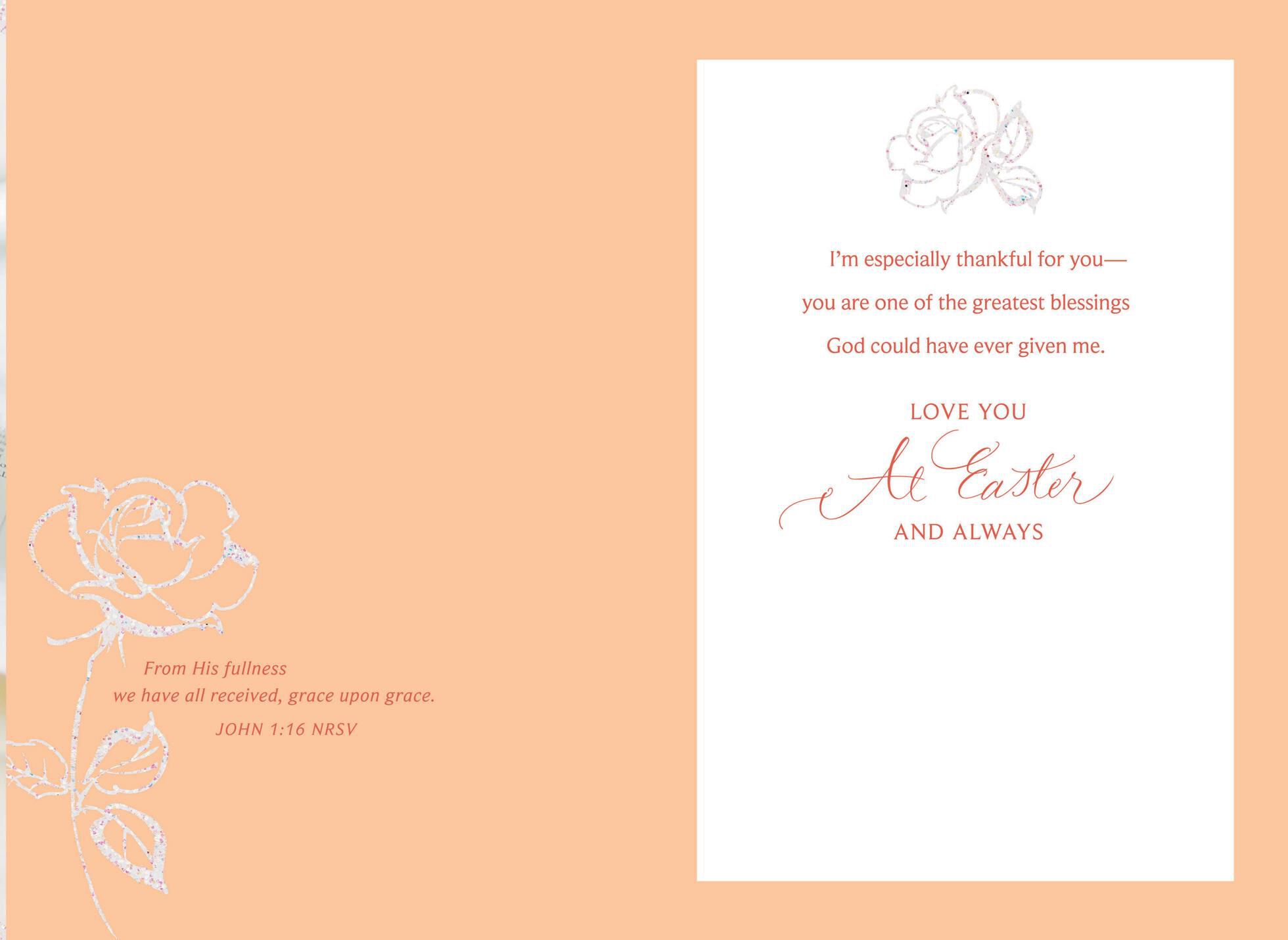 Roses for Wife Religious Easter Card