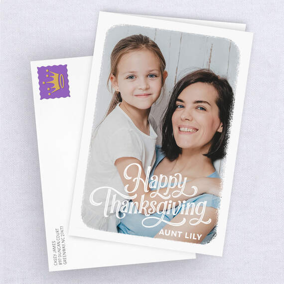 White Frame Folded Thanksgiving Photo Card, , large image number 4