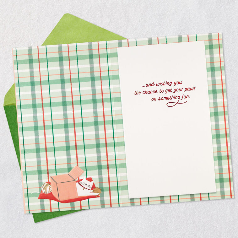 Furry Wishes Christmas Card From Cat, , large image number 3