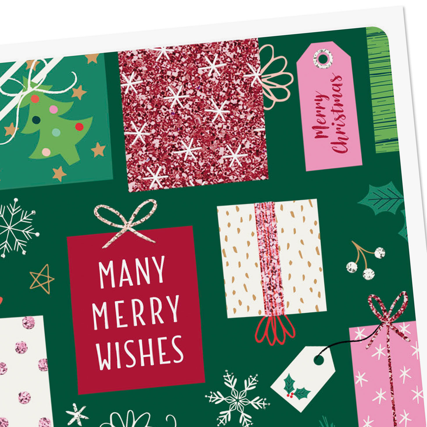 Wrapped Presents on Green Christmas Cards Pack Cover Detail image number 4