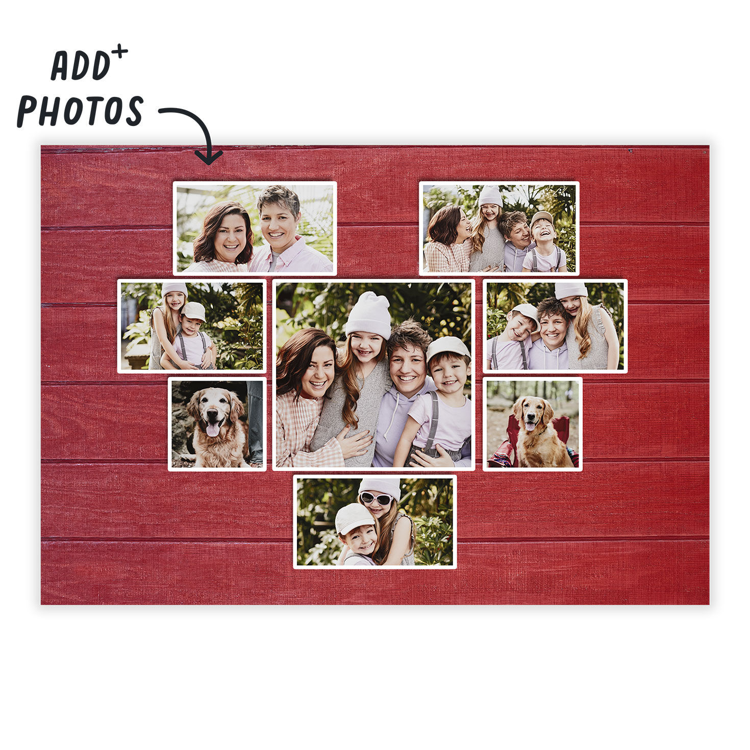 Rustic Heart Collage on Red eCard, , large image number 3