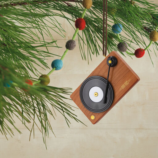 Signature Record Turntable Premium Wood Hallmark Ornament, 