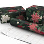 Poinsettias on Black Christmas Wrapping Paper Roll Wrapped pkg image number 2
