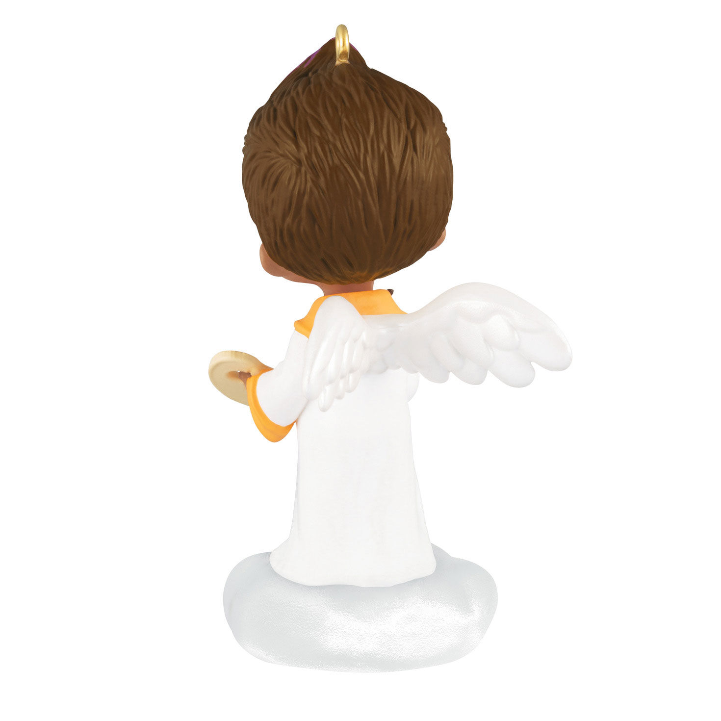 Dark Skin Angel Painter Keepsake Ornament Back image number 6