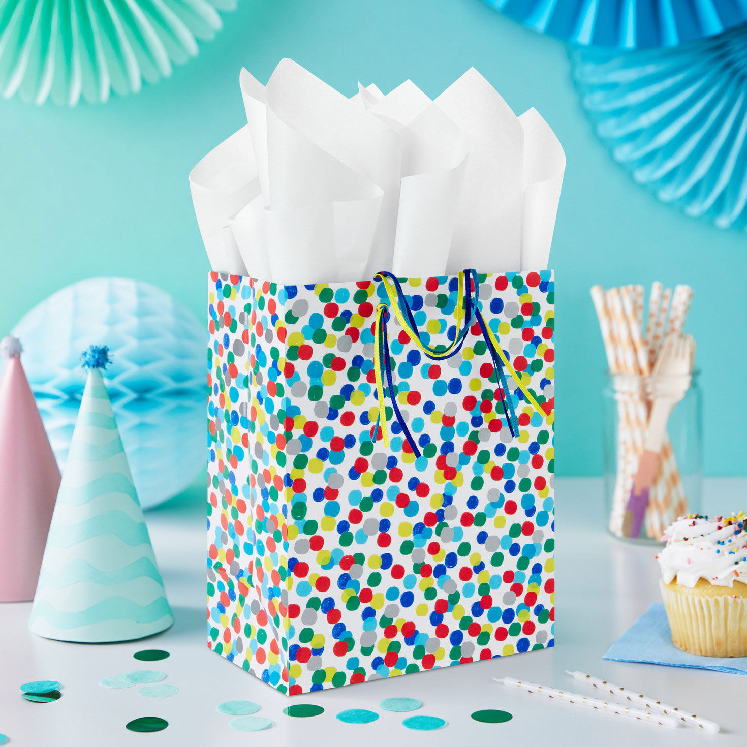 Painted Polka Dots Medium Gift Bag in use image number 2