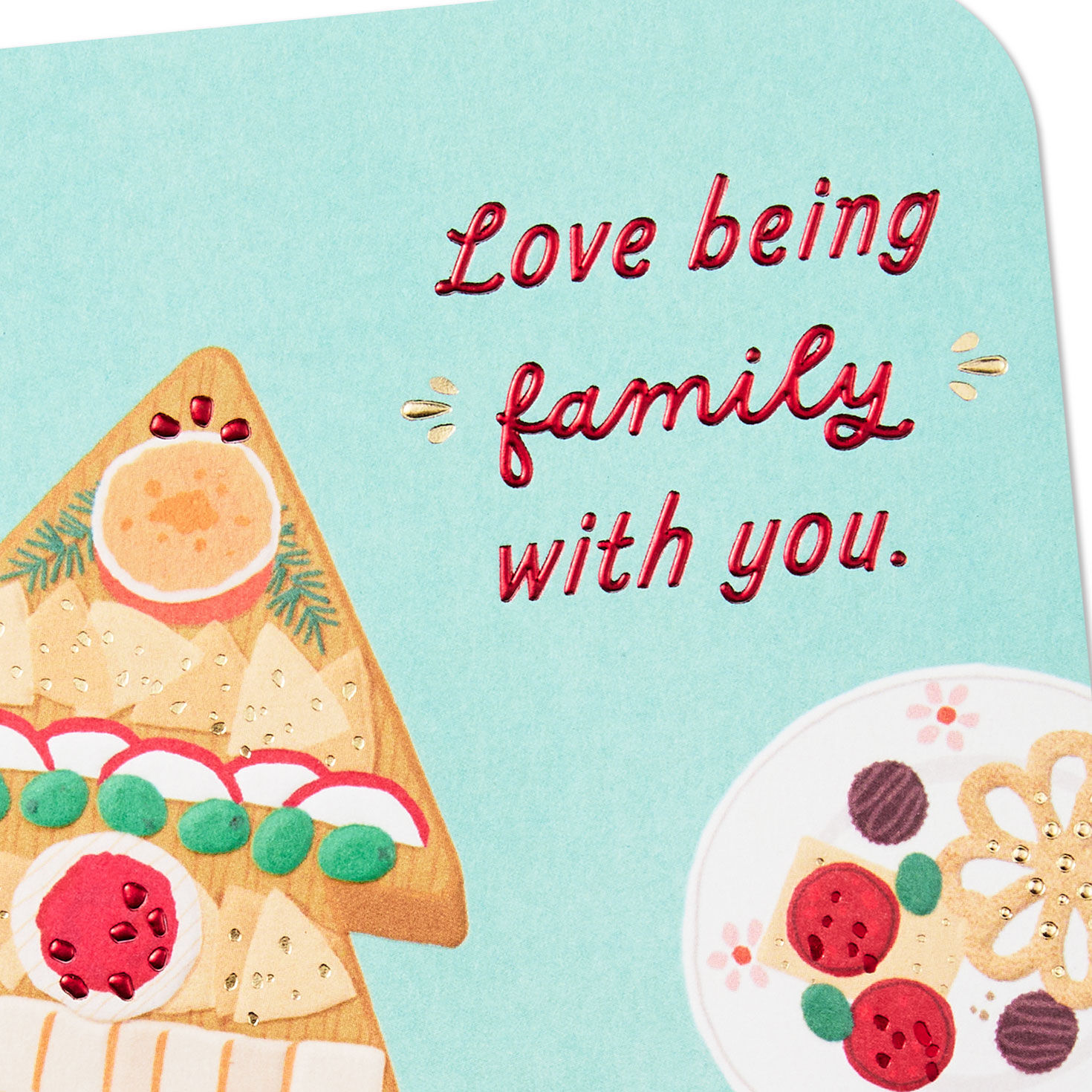 Tree-Shaped Charcuterie Board Family Christmas Card Card Front Detail image number 4
