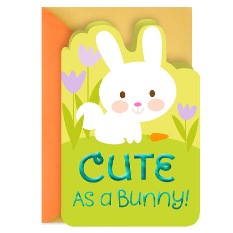 Cute As a Bunny in Tulips Easter Card, , large