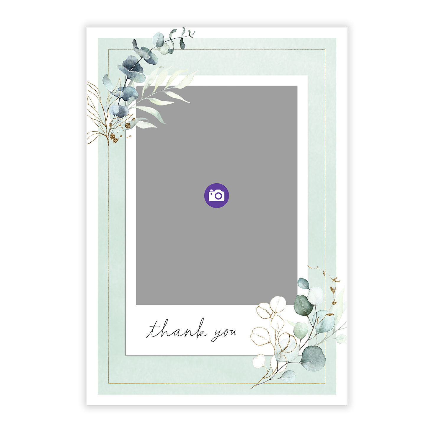 Watercolor Eucalyptus Wedding Thank-You Card, , large image number 5