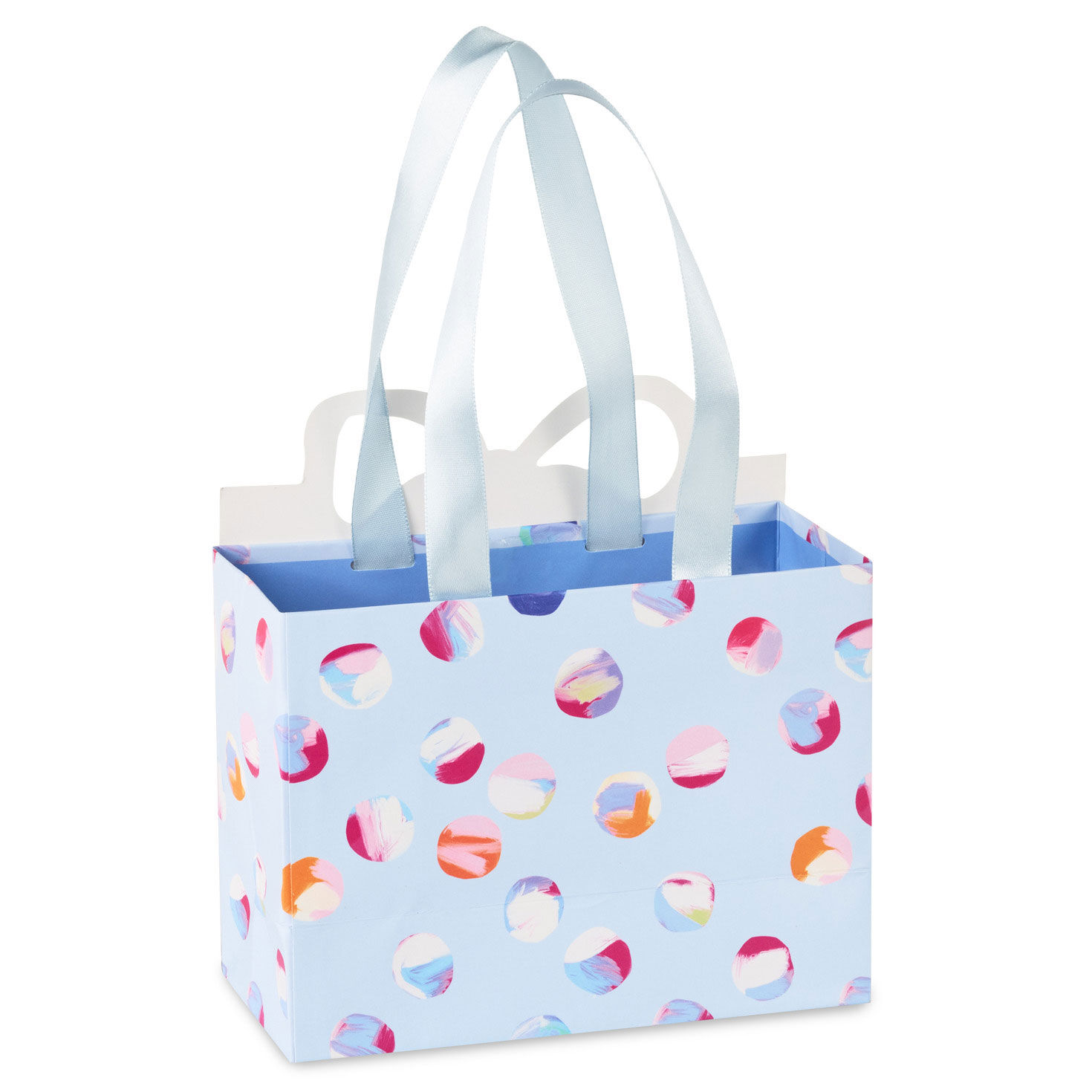 Patterned Polka Dots and Bow Small Gift Bag Back image number 6