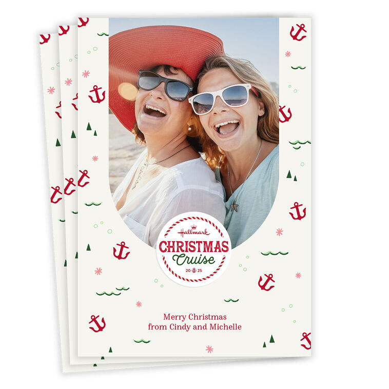 Hallmark Christmas Cruise Anchors Away Flat Photo Card