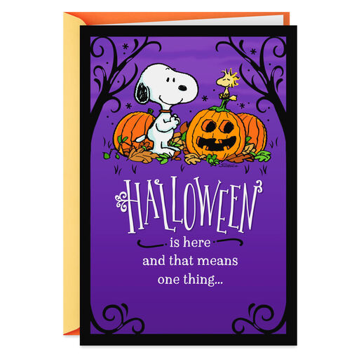 Peanuts® Snoopy and Woodstock With Pumpkins Halloween Card, 