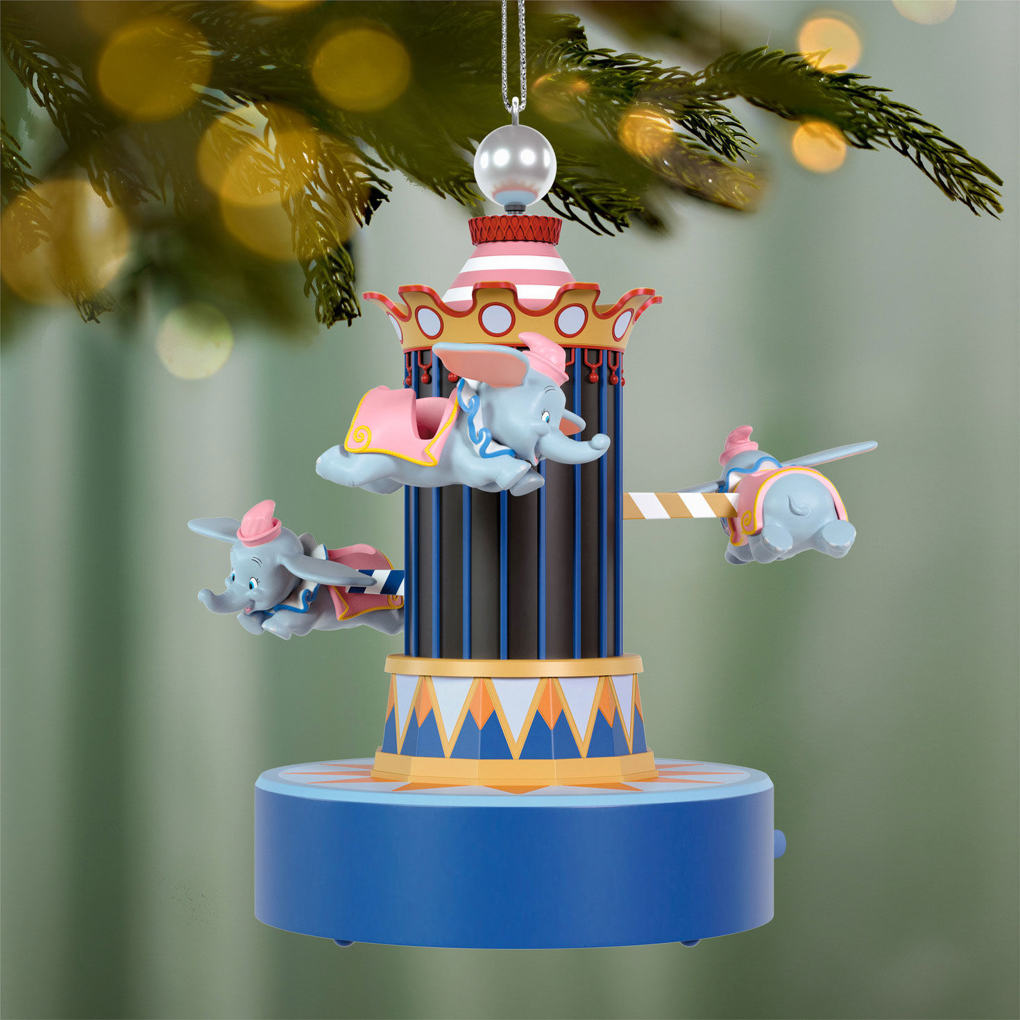 Disney Parks Dumbo Ride Keepsake Ornament hanging on tree image number 2
