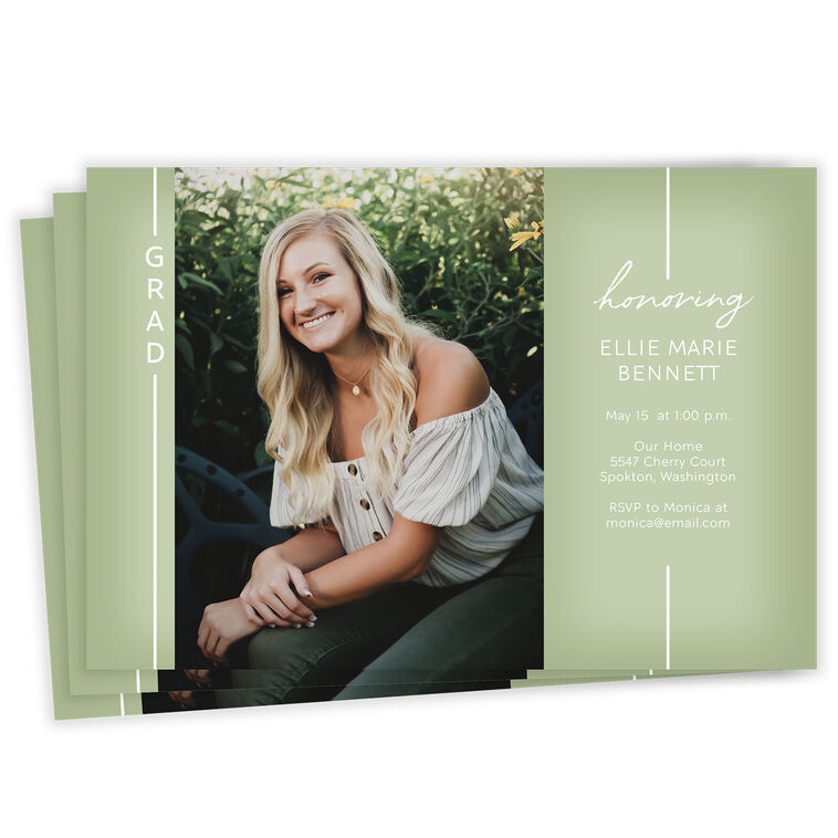 Simply Sage Graduation Invitation