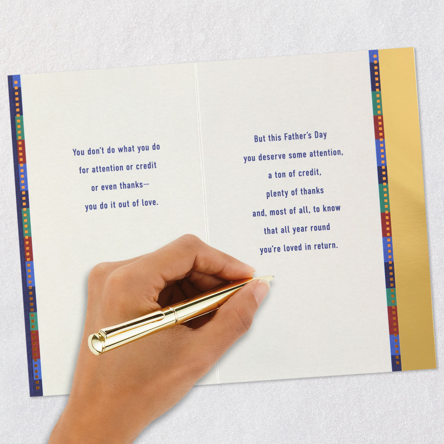 Bold Lettering on Blue Father's Day Card Card Front Detail image number 7