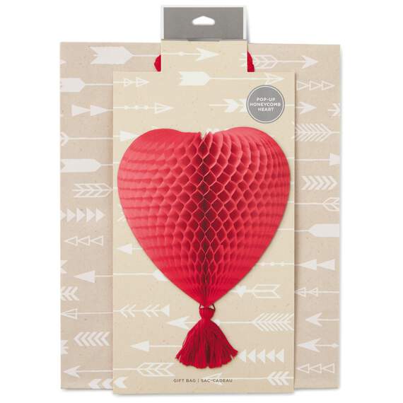 Honeycomb Heart With Arrows Medium Gift Bag, 9.5", , large image number 2
