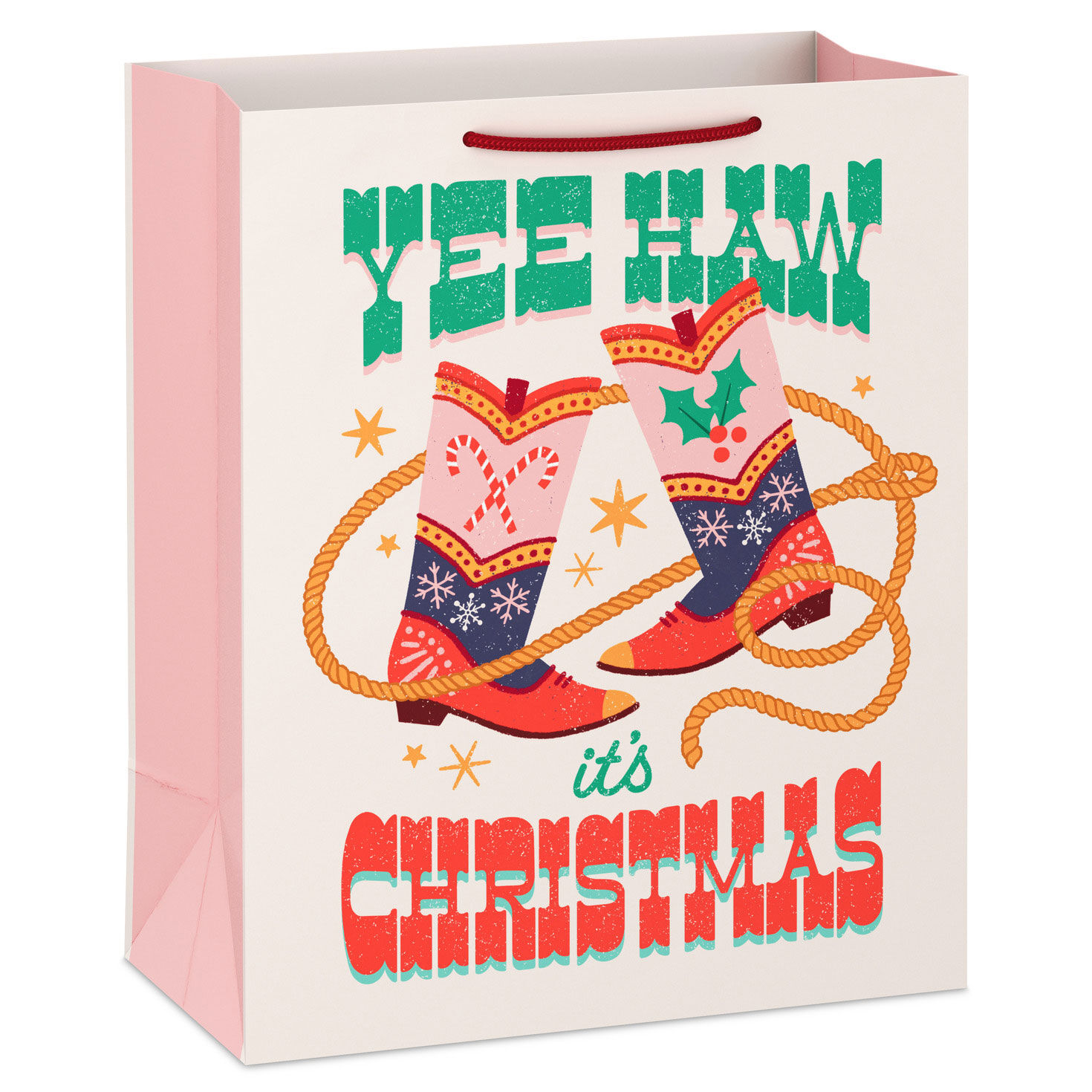 13" Yee Haw Boots Large Christmas Gift Bag