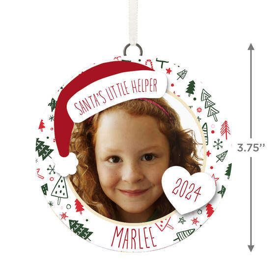 Holiday Personalized Text and Photo Ceramic Ornament, , large image number 3