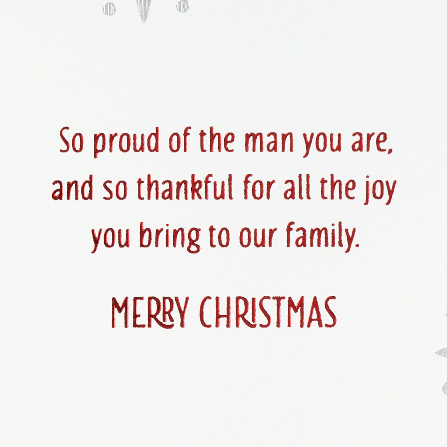 Red and Green Snowflakes Son Christmas Card sentiment image number 3