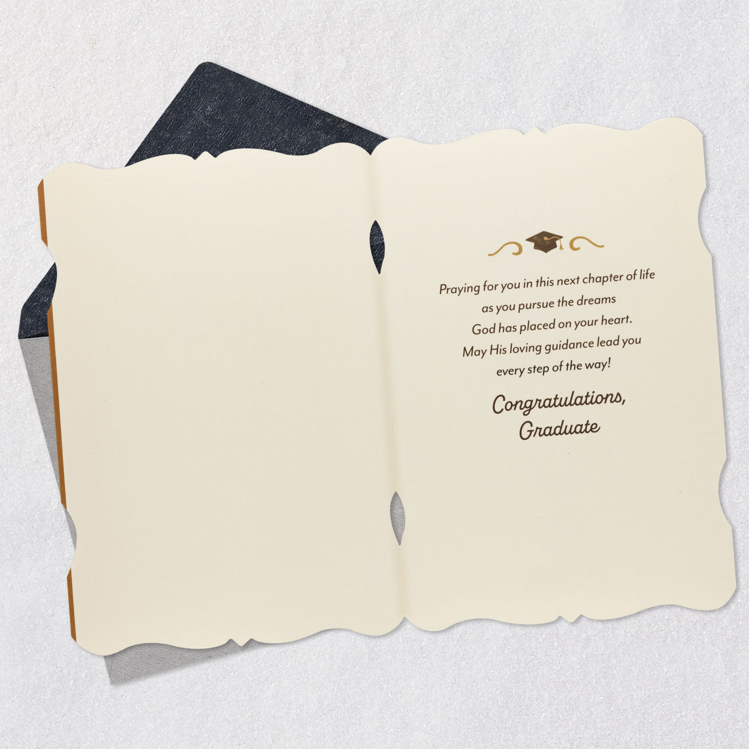 Gold Frame Class of 2026 Religious Graduation Card Open card with envelope image number 3