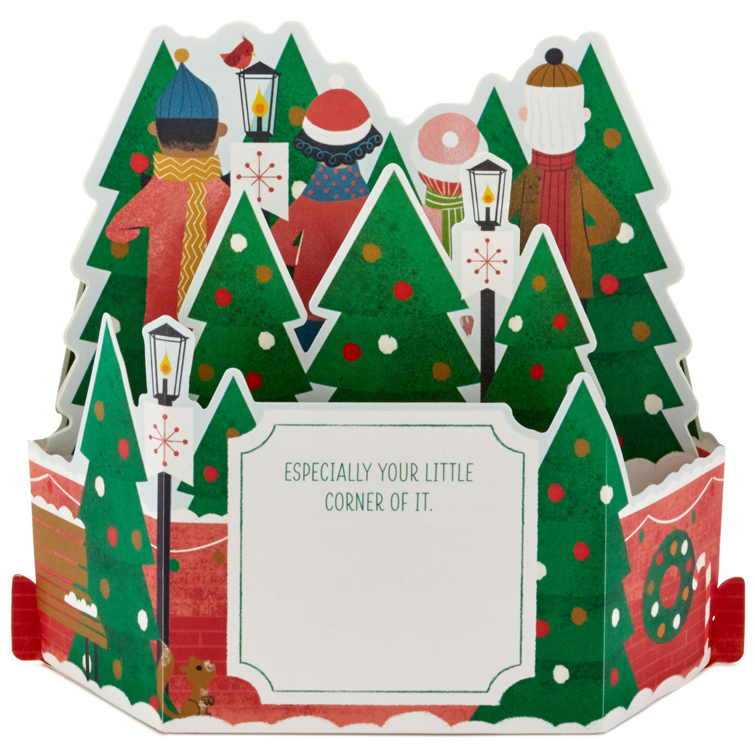 Carolers 3D Pop-Up Christmas Card with Light Card Back image number 2
