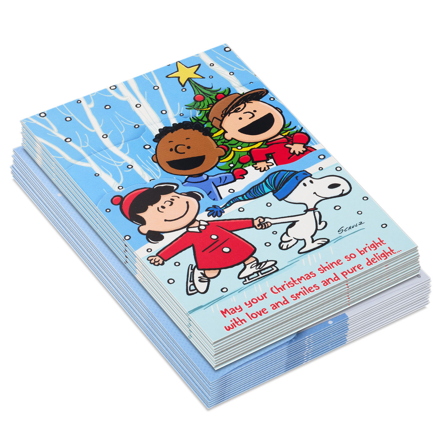 Peanuts Skate DaySpring Religious Christmas Cards front stacked image number 2
