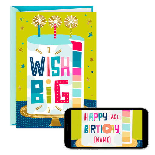 Wish Big Cake Video Greeting Birthday Card, 