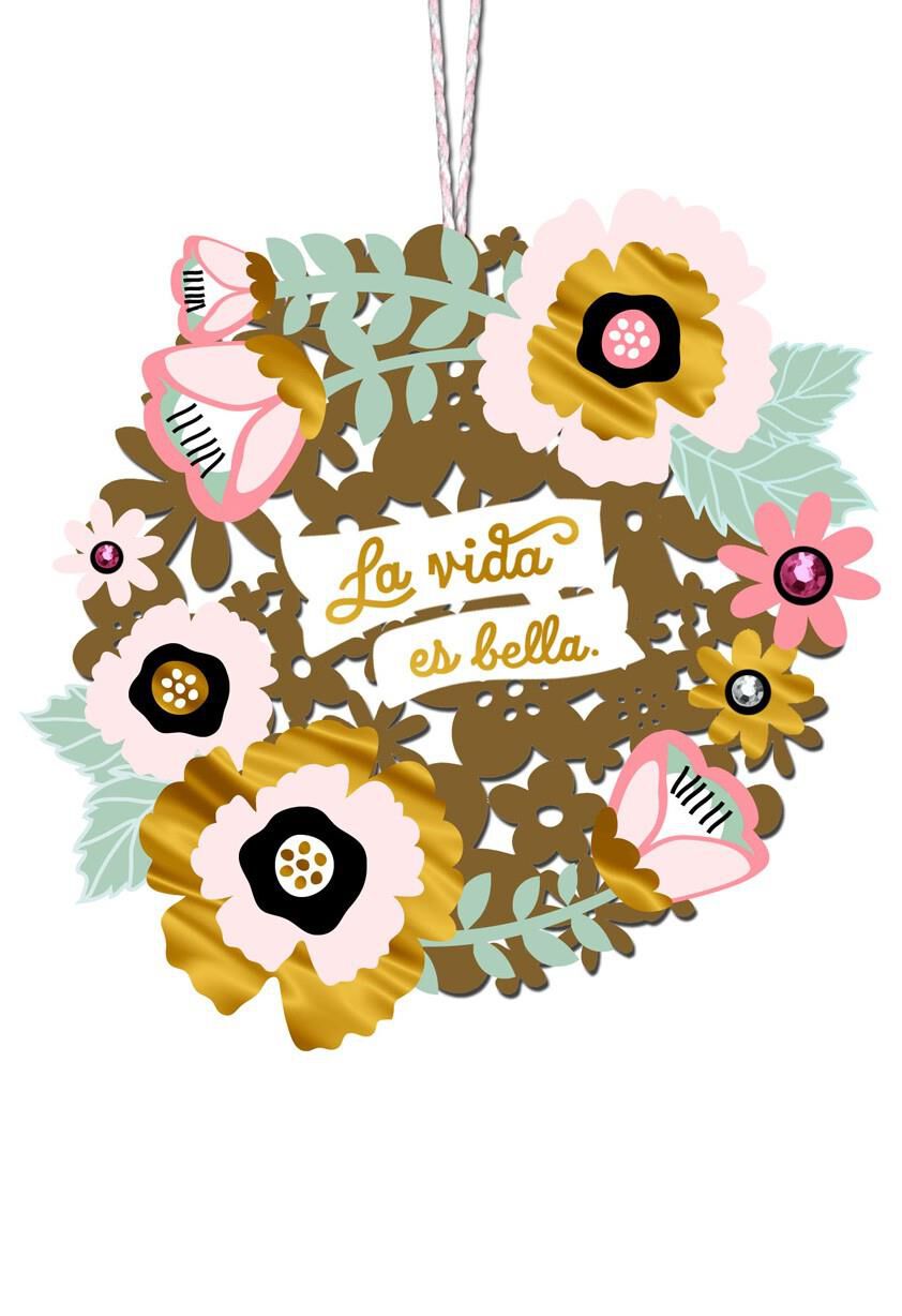La Vida Es Bella Floral Wreath Spanish-Language Birthday Card