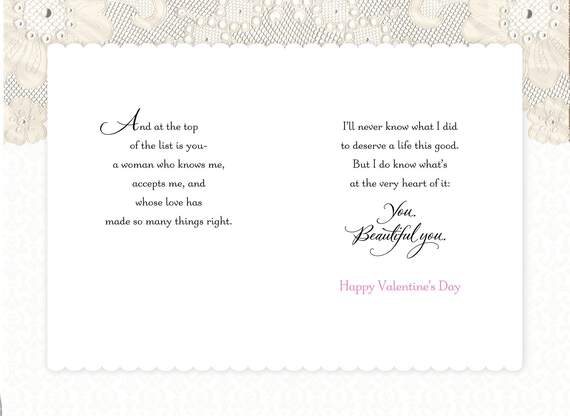Lace Double Hearts Valentine's Day Card, , large image number 2