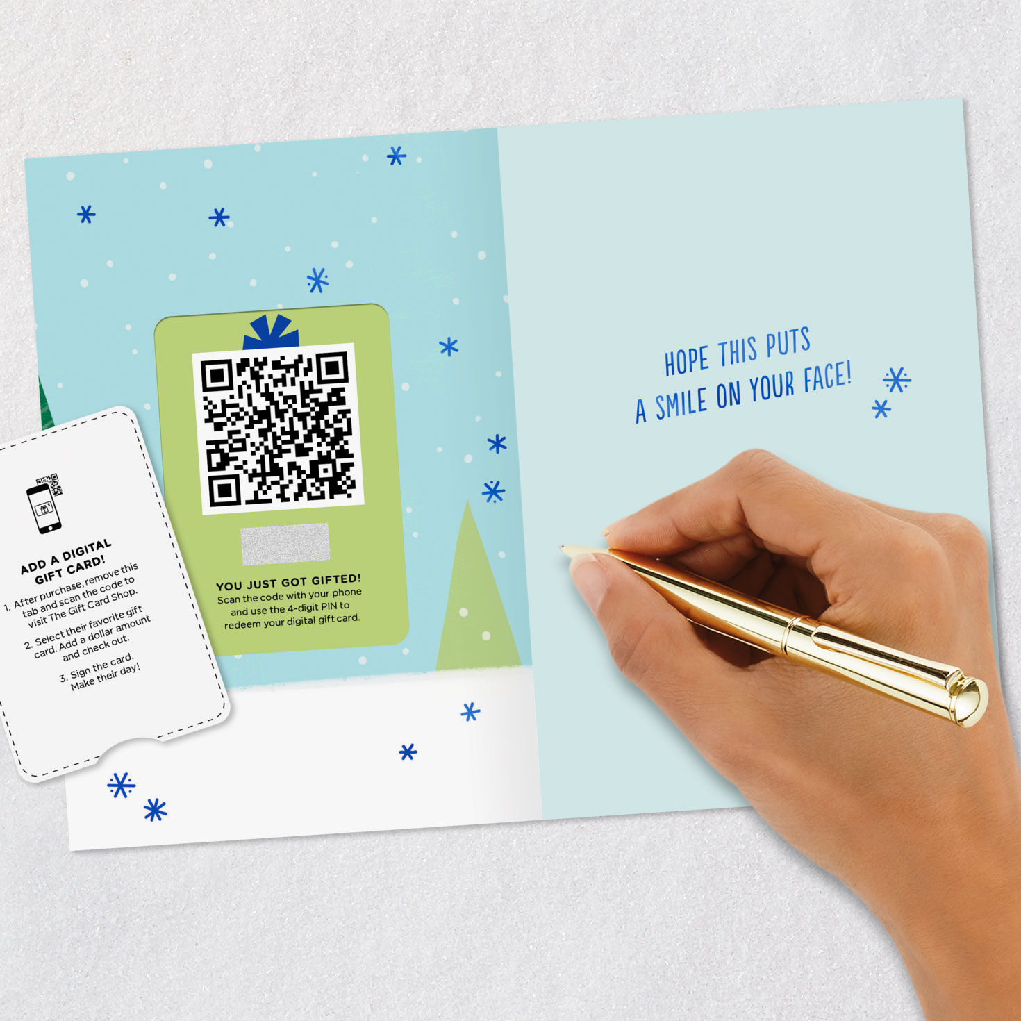 Happy Holidays Smiling Snowman Gift Card Greeting Holiday Card, , large image number 9