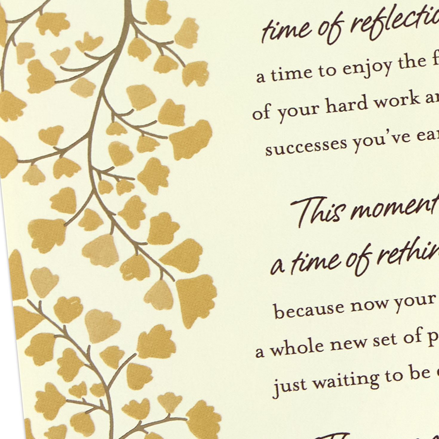Gold Ginko Leaves Retirement Congratulations Card Card Front Detail image number 4