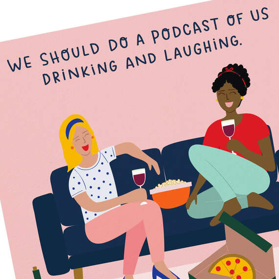 Girls' Night Podcast Funny Birthday Card, , large image number 4