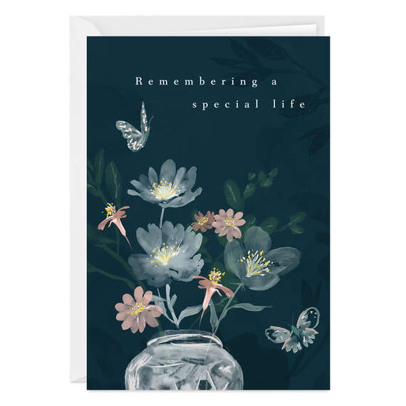 Remembering a Special Life Folded Sympathy Photo Card, , large image number 1