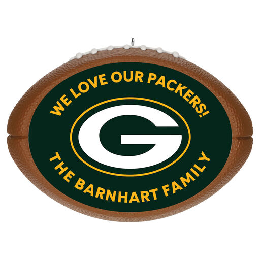 NFL Football Green Bay Packers Text Personalized Ornament, 