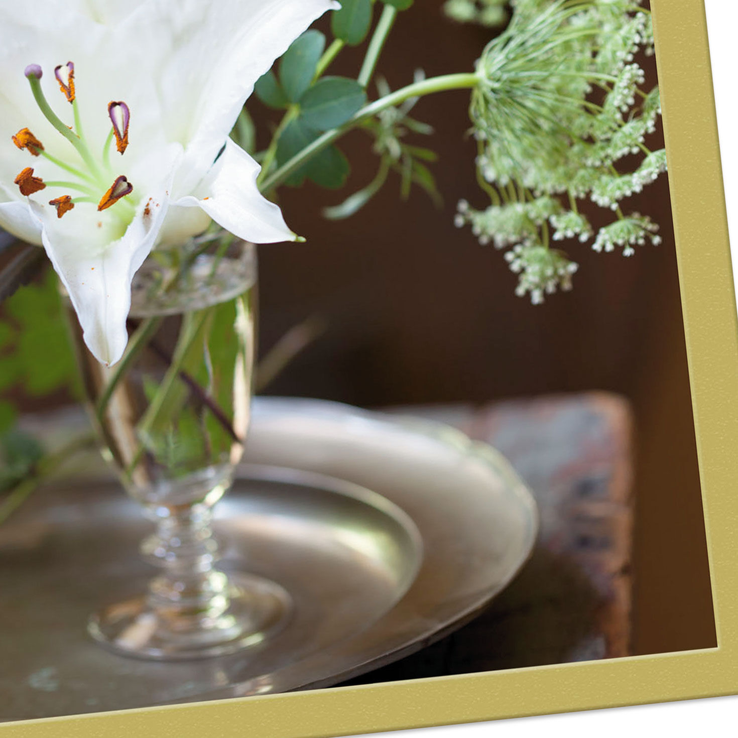 White Lily Still Life Religious Easter Card Card Front Detail image number 6