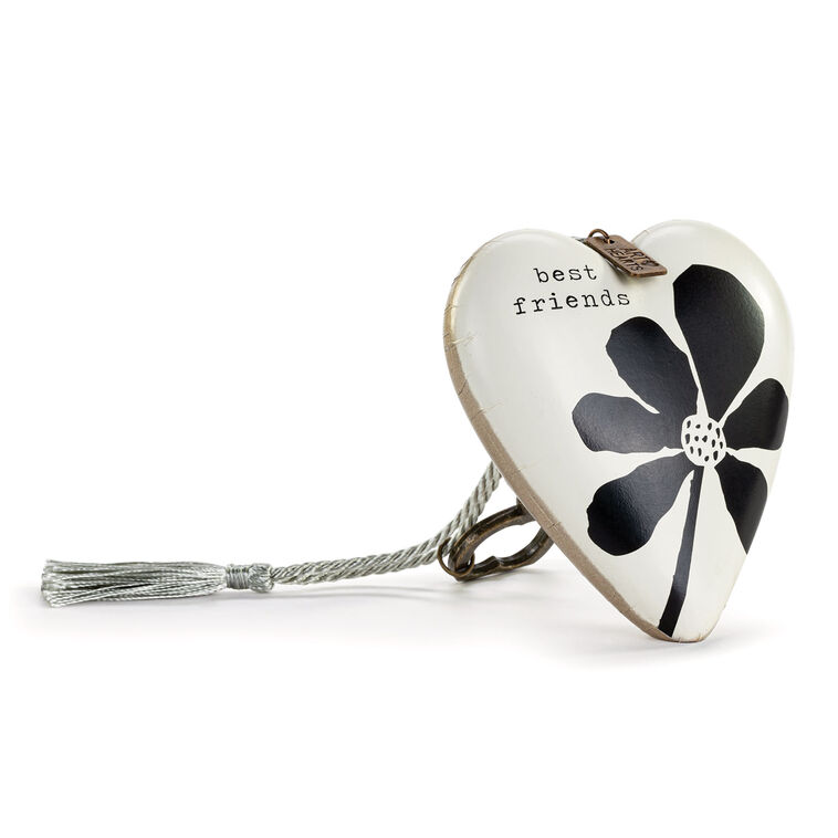 Demdaco Best Friends Bold Floral Art Heart With Key Stand